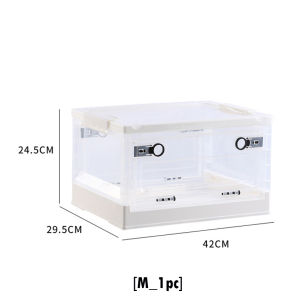 Locaupin Collapsible with Removable Storage Bins with Lids - Folding Plastic Stackable Organizer with Handle Baskets