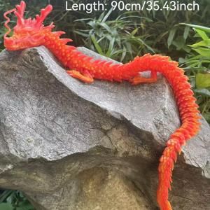【Auspicious Dragon Welcoming Good Fortune】 90cm Dragon Figurine Articulated Joints Realistic Dragon Figurine 3D Printed Dragon