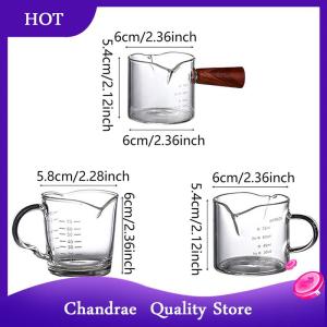 [Chandrae] 70 75ml Espresso Double Spout Measuring Cup Heat-Resistant Handle Clear Scale Wine Milk Coffee Measure Jug