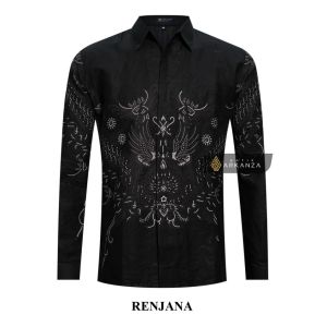 BATIK ARKANZA Motif RENJANA Kemeja Batik Pria Lengan Panjang Slimfit Bahan Katun Lapis Furing