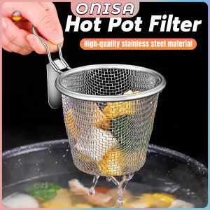 Onisa Stainless Steel Hot Pot Strainer Basket Frying Noodle Dumpling Hanging Filter Household Kitchen Tool