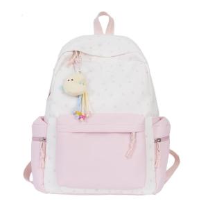 Lovely Travel Backpack for Teens Casual Daypacks Aesthetic Backpack Students School Bag Star Print Rucksack