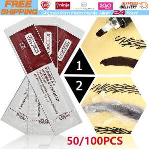 【Local Warehouse】50PCS/100PCS Tattoo Vitamin Ointment A&D Anti Scar Tattoo Aftercare Cream Repair Vitamin for Permanent Makeup Tattoo Body Art Supplies Tattoo-Repair-Strip