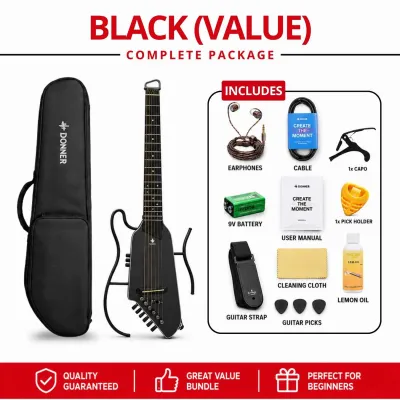 Donner HUSH-I EVO 2 Silent Travel Guitar Acoustic Electric Built-in Pickup Portable Guitar Original