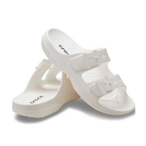 Dép Lê Buckle đế thấp chuẩn xịn chống hôi chân nhựa đúc liền khối siêu bền đi mưa lội nước đi biển cho nữ màu trắng