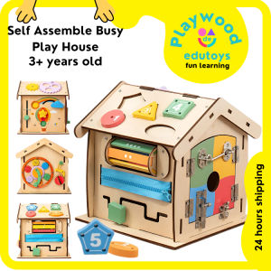 Montessori 14 in 1 Children Wooden Busy House Toys Self Assemble  Busy Board Baby Early Learning Toy
