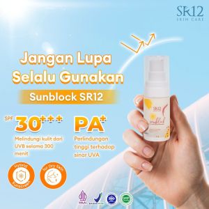 SR12 Sunblock Wajah Kering Anti Matahari SPF 30 BPOM Pria dan Wanita