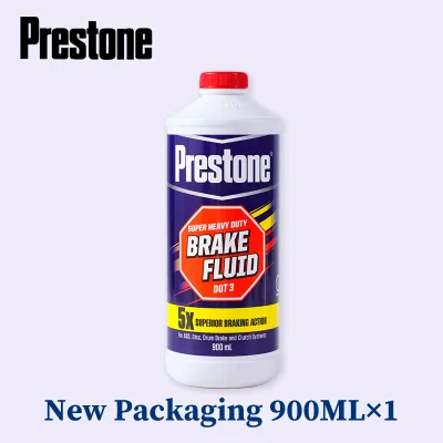 Prestone DOT 3 Super Heavy Duty Brake Fluid 900mL 5X Superior Braking Action for ABS Disc Drum Brake Hydraulic Clutch Car Motorcycle Van Truck