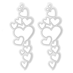 2x/Set Heart Lace Metal Die Cuts Heart Lace Border Cutting Dies Embossing Stencils Dies for DIY Scrapbooking Decorations