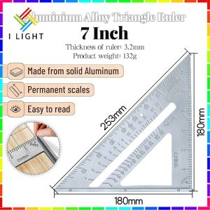 (Fast&COD)Aluminium Alloy Triangle Ruler 7 Inch/12 Inch Carpenter Triangle Ruler Measuring Tool
