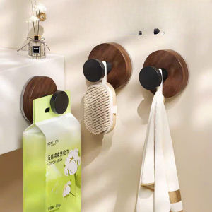 Móc treo núm hút vân Gỗ  treo đồ nhà bếp phòng tắm không cần đục lỗ - Ship từ HCM