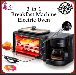 NEW 3 in 1 Electric Oven 9L Breakfast Machine Multifunctional Coffee Maker Toaster Oven Household For Easy Cooking Baking Frying High Quality Best Breakfast Maker