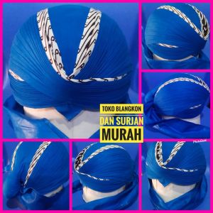 COD Blangkon jawa jogja lipat sliwir samurai warna biru dewasa