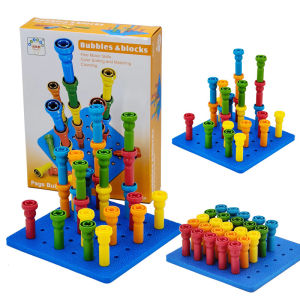 25Pcs Mushroom Nail Tall Stackers Peg Fine Motor Skills Toys Montessori Educational Toys for Kids Toddlers