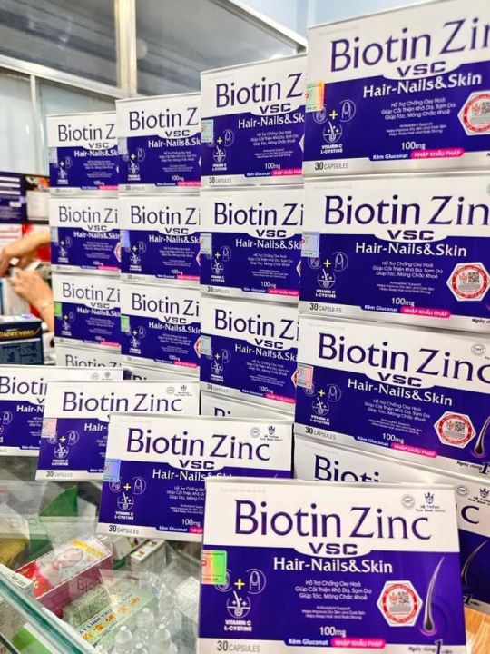 Viên uống đẹp da tóc móng Biotin ZinC VSC hộp 30 viên - ÚC CHÂU ...