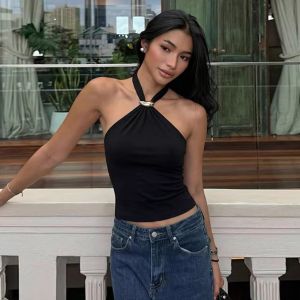 Áo Tank Top Nữ Cổ Yếm Buộc Dây Dáng Ôm Thiết Kế Hở Lưng Thời Trang Mùa Hè
