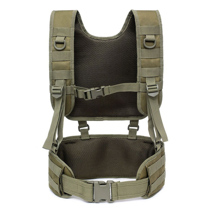 MOLLE Tactical Vest With Battle Belt & Shoulder Harness - Adjustable Hunting Vest For Paintball & Airsoft