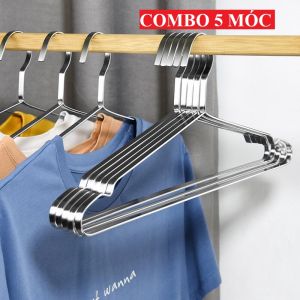 RẤT DÀY - Móc Treo Phơi Quần Áo Inox 304 Chống Trượt - combo 5 cái - DÀI 45cm Móc Kim Loại Dày 45Cm Chịu Lực 10Kg Móc Áo Thiết Kế Lõm Không Rơi Đồ - Lazada