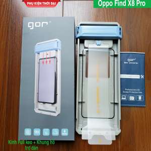 Cường lực Gor Oppo Find X8 Pro full keo full màn 3D trơn mượt kèm khung dán