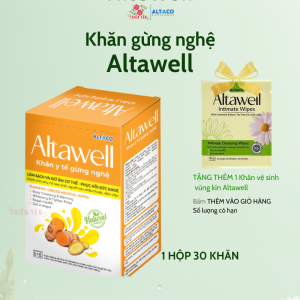 Khăn gừng nghệ Altawell hỗ trợ làm sạch làm ấm cơ thể dùng được cho mẹ bầu mẹ sau sinh