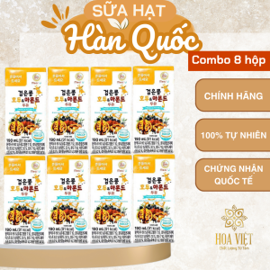 Sữa Óc chó Hạnh nhân Đậu nành đen MEALU - 2 Lốc 8 hộp x 190ml