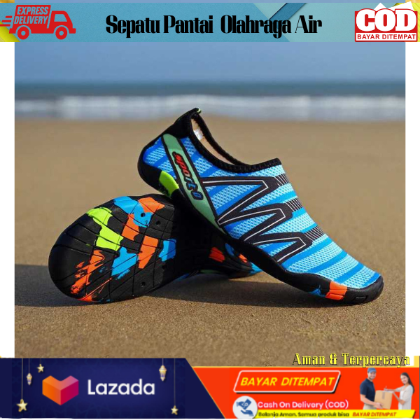 BISA COD - Sepatu Pantai Olahraga Air Pria Wanita Anti Karang / Sepatu Mancing Laut Karang / Sepatu Pantai Swimming Beach Surfing Shoes Olahraga