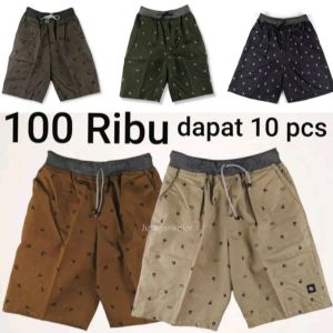 ( 100RB DAPAT 10 PCS ) Celana Pendek Anak Chino Motif  Usia 1-12 Tahun Kids Distro