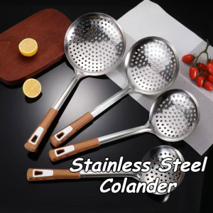 Stainless Steel Colander Multi-Size Heat-Resistant Food Strainer Spoon For Cooking & Frying