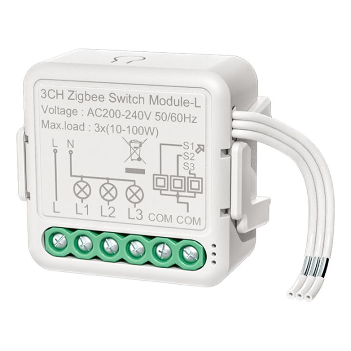 Tuya Zigbee Light Switch Module No Neutral Wire, 2 Way Control DIY ...