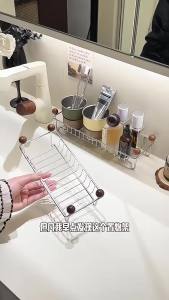 SXH Bathroom shelf no-drill installation countertop drainage rack for toilet washbasin skincare and cosmetics storage DZ