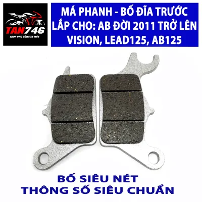 Má phanh bố thắng đĩa trước AB125 lắp cho air blade đời 2011 trở về sau và vision lead 125 heo dầu 1 piston