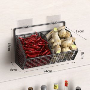 TOP TREND PH  Onion ginger and garlic storage box basket wall-mounted punch-free storage rack kitchen ginger garlic multi-function kitchen spice rack School and Graduation Gift