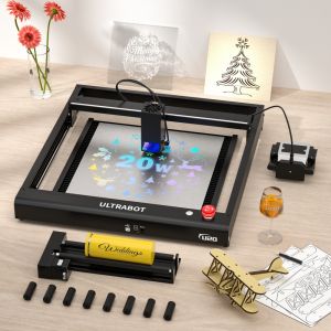 Original Tronxy Laser Engraving Engraver Machine 20W 42x40cm DIODE Laser Printers U20 Desktop Carving Cutting Machine 3D Laser for Acrylic Crytal Glass Leather MDF Metal Paper Stainless Steel