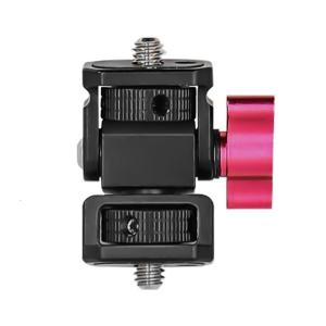 Adjustable Field Monitors Holder Quick Release Universal Cold Shoe Mount for Video Shoot &Fill Light Double 1/4screw