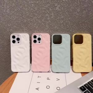 Ốp lưng bảo vệ silicone mềm sang trọng cho iPhone 17 Air 14 15 16 11 12 13 Pro Max Plus họa tiết sóng gập kẹo