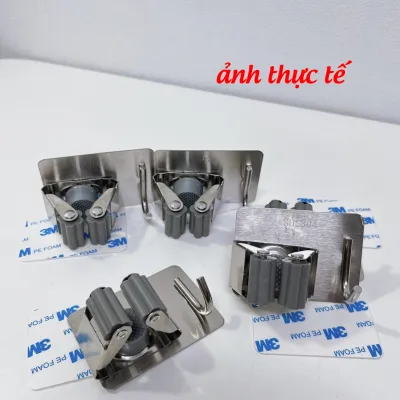 Kẹp Cây Lau Nhà Đa Năng Dán Tường Có Móc INOX 304 Móc Treo Cây Lau Nhà Kẹp Chổi Dán Tường Inox 304 Đa Năng Cao Cấp Chống Gỉ Chịu Lực Tramanhshop