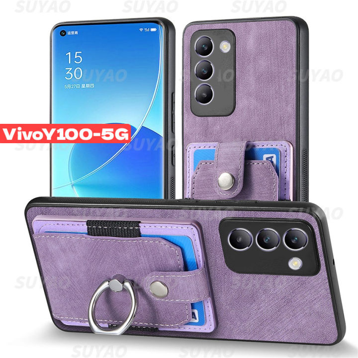 For Vivo Y100 5G 2024 Phone Case Flip Card Slot Stand Leather