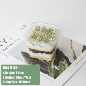 50Pcs Disposable Mousse Dessert Box With Lid Clear Plastic Cups Dessert Acrylic Food Cake Cup