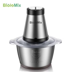 Biolomix Stainless Steel Meat Grinder 2 Speeds 500W 2L Big Capacity Chopper Meat Blenders Household Mincer Food Processor