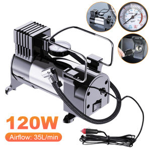 Vktech 12V Heavy Duty Tire Inflator Cylinder Power System Car Tire Inflatable Pump