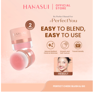 Hanasui Perfect Cheek Blush & Go Powder - Blush On Powder Natural Radiant Finish Melembabkan Cerah Antioksidan