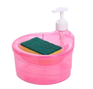 Dispenser Sabun Cair Cuci Piring Wadah Tempat Sabun Cuci Piring Kotak 2in1 650 ml Soap Pump Free Spons Botol Tempat Sabun Cair