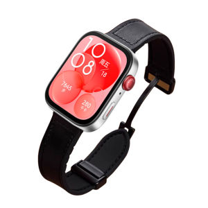 For Huawei Watch Fit 5 Pro Crazy Horse Genuine Leather Silicone Strap For Huawei Watch Fit 5 5 Pro Magnetic Folding Buckle Watchband
