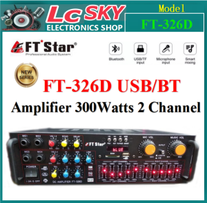 The FTstar Amplifier FT-326D 300Watts 2 Channel Amplifier With Mixer Equalizer Usb Bluetooth(FT326D)