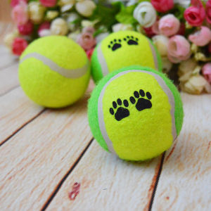 ลูกบอลฝึกสุนัขและแมว ลูกเทนนิสสําหรับสัตว์เลี้ยง โยนเล่นกับสุนัข จัดส่งคละสี Pet plush tennis