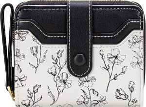 BIAOTIE  กระเป๋าสตางค์ผู้หญิง กระเป๋าสตางค์ดอกไม้ลายน่ารัก  RFID  กระเป๋าสตางค์ผู้ถือบัตรเครดิตขนาดเล็กแบบพับสองตอน มีช่องใส่เหรียญและช่องใส่บัตร   สีม่วง （Lavender）  ดอกไม้