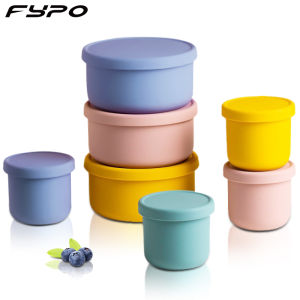 Fypo 2pcs Silicone Lunch Box Set: Microwavable Dinnerware for School & Work