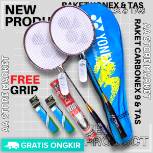 ( GLOSIR ) RAKET YONEX CARBONEX 9 PAKET KOMPLIT BULU TANGKIS ANAK - RAKET BADMINTON ANAK - RAKET PEMULA - Raket Olahraga Badminton Anak Bulutangkis Mainan Anak Biasa Remaja Asli Berkualitas Awet Best Seller COD Promo Termurah