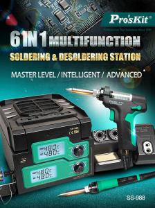 PROSKIT SS-988B 6 IN 1 Multifunction Solderingiron/Desoldering Station