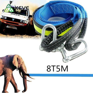 【KEVE】8 Tons 5M Car Towing Rope Reflective Tow Rope Tow Cable Tow Strap With U Steel Shackle